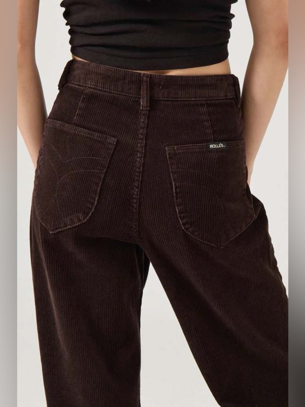 Rolla’s High Rise Original Straight Leg Corduroy Pants Dark Brown espresso fall